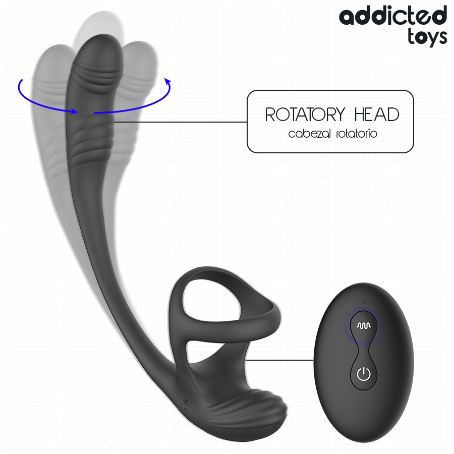 ADDICTED TOYS - PLUG ANAL VIBRACIÓN Y WAVING 360º Y ESTIMULADOR TESTÍCULOS - Imagen 4
