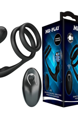 MR PLAY - ANILLO PARA PENE CON PLUG ANAL CON VIBRACIÓN CONTROL REMOTO
