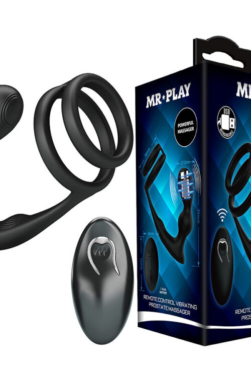 MR PLAY – ANILLO PARA PENE CON PLUG ANAL CON VIBRACIÓN CONTROL REMOTO