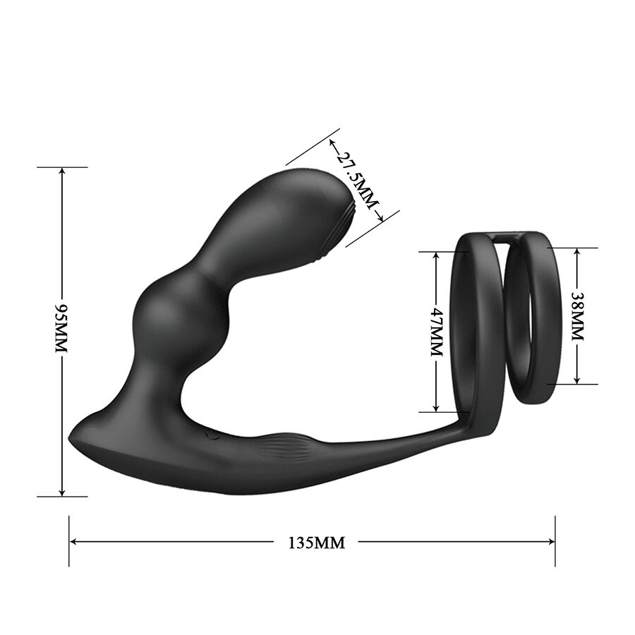 MR PLAY - ANILLO PARA PENE CON PLUG ANAL CON VIBRACIÓN CONTROL REMOTO - Imagen 5