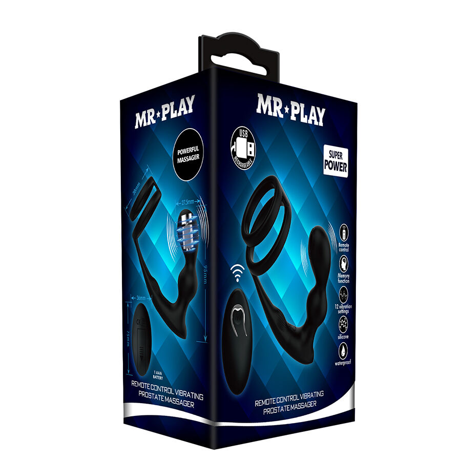 MR PLAY - ANILLO PARA PENE CON PLUG ANAL CON VIBRACIÓN CONTROL REMOTO - Imagen 7