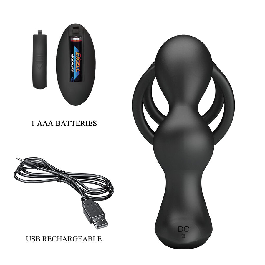 MR PLAY - ANILLO PARA PENE CON PLUG ANAL CON VIBRACIÓN CONTROL REMOTO - Imagen 8