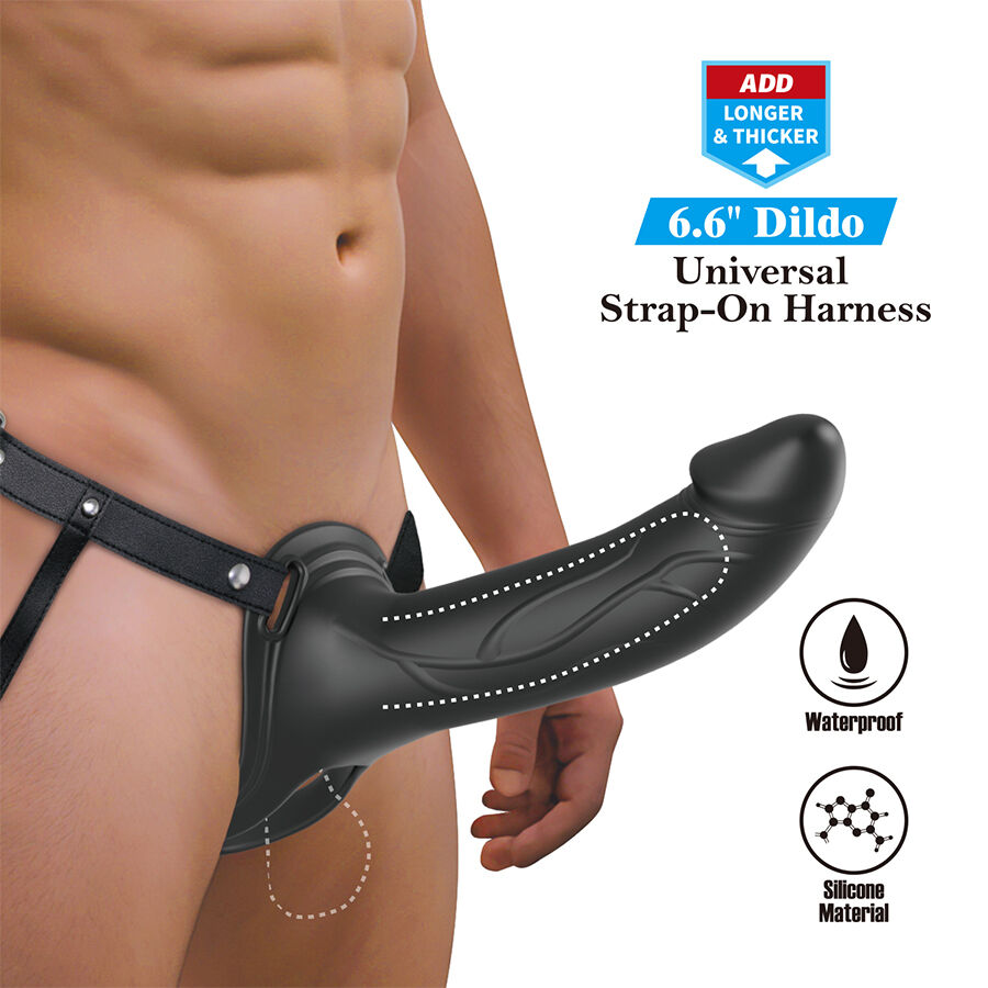 PRETTY LOVE - LANDON STRAP-ON CON VIBRACIÓN NEGRO - Imagen 4