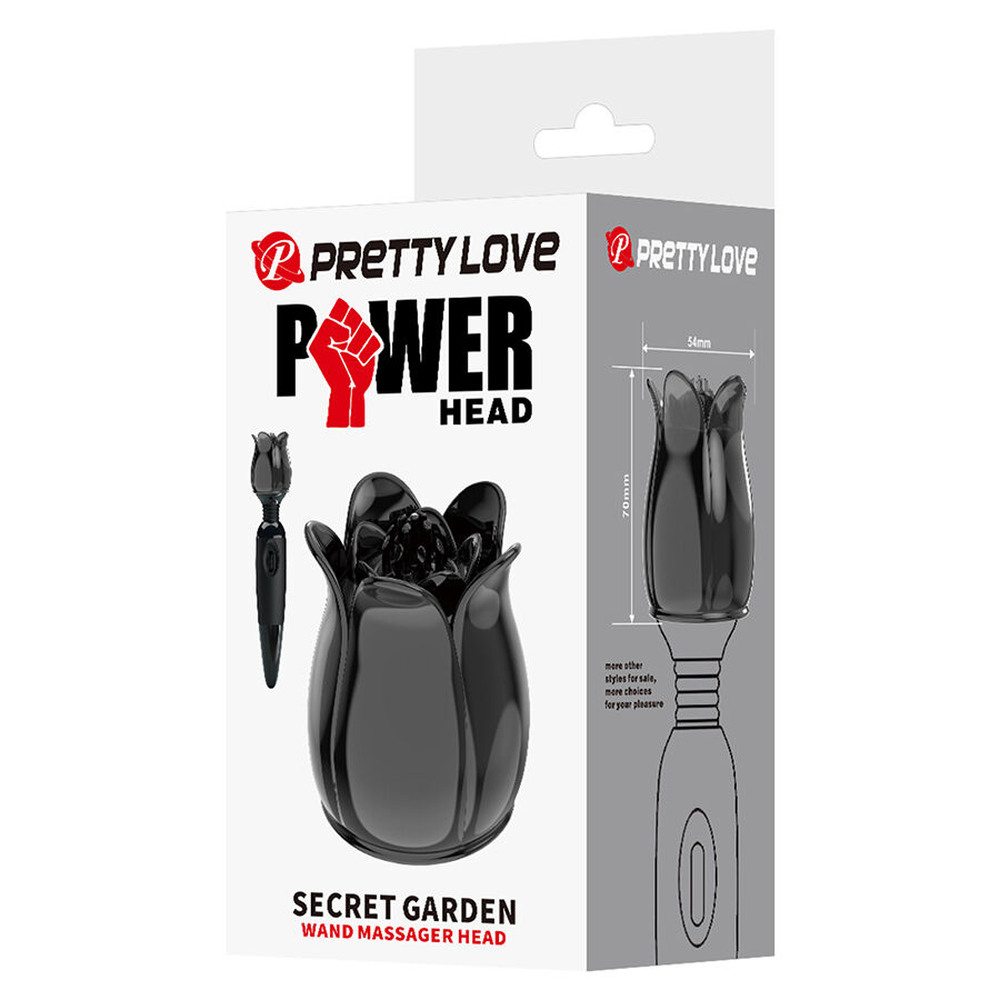PRETTY LOVE - SECRET GARDEN CABEZAL MASAJEADOR NEGRO - Imagen 2