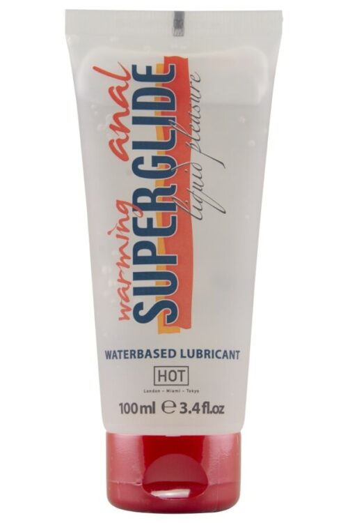 HOT – ANAL SUPERGLIDE WARMING LIQUID PLEASURE LUBRICANTE ANAL BASE AGUA EFECTO CALOR 100 ML