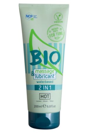 HOT - BIO MASSAGE & LUBRICANTE BASE AGUA 2 EN 1 200 ML