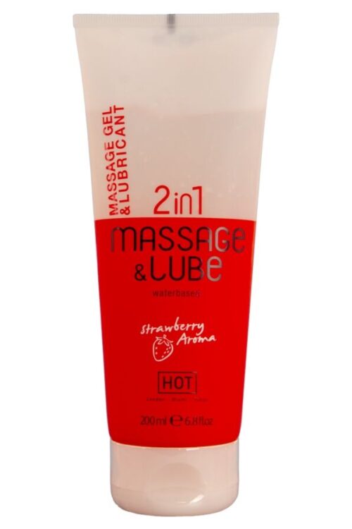 HOT – MASSAGE & GLIDE GEL 2 EN 1 FRESA 200 ML