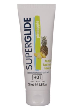 HOT - SUPERGLIDE LUBRICANTE COMESTIBLE BASE AGUA PIÑA 75 ML