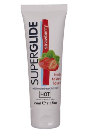 HOT - SUPERGLIDE LUBRICANTE COMESTIBLE BASE AGUA FRESA 75 ML