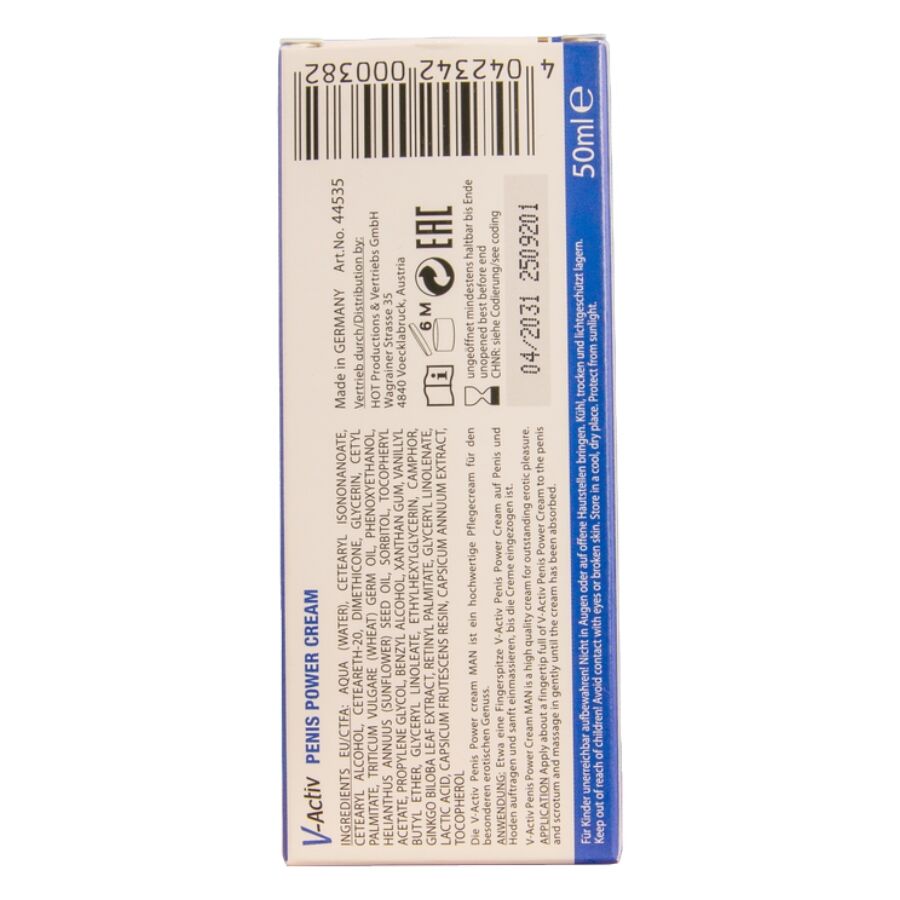 HOT - V-ACTIV PENIS POWER CREMA PARA HOMBRE 50 ML - Imagen 3