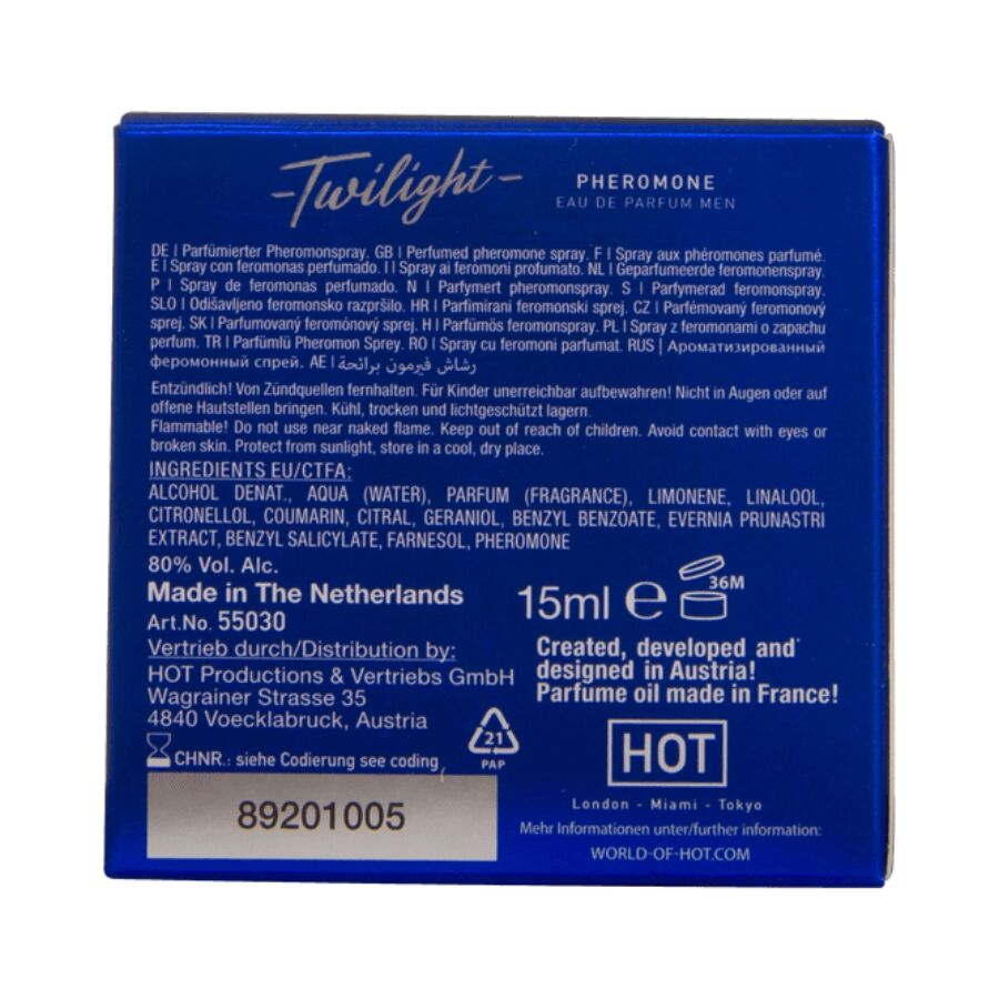 HOT - TWILIGHT PERFUME CON FEROMONAS HOMBRE 15 ML - Imagen 2