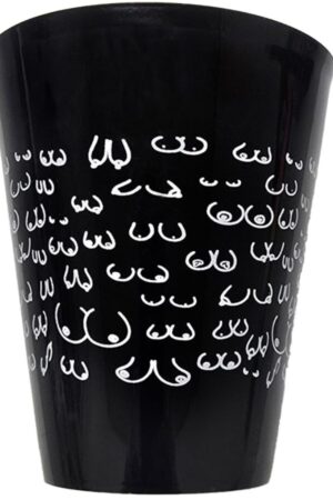 DIABLO PICANTE - VASO NEGRO 500 ML CON TETAS BLANCAS
