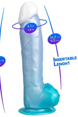 SILEXD - ANGEL DILDO FANTASY SILICONA LIQUIDA TERMOREACTIVO AZUL CELESTE 20.3 CM