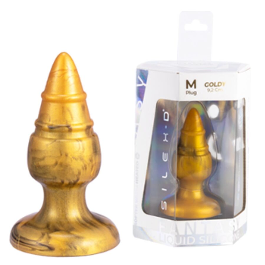 SILEXD - GOLDY PLUG ANAL FANTASY SILICONA LIQUIDA TERMOREACTIVO ORO 9.2 CM - Imagen 4