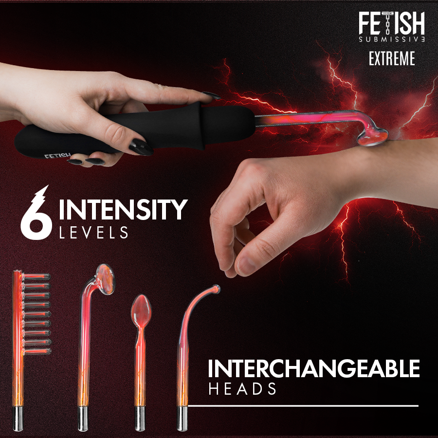 FETISH SUBMISSIVE - VIBRADOR WAND ELECTROESTIMULACIÓN ALTA FRECUENCIA - Imagen 2