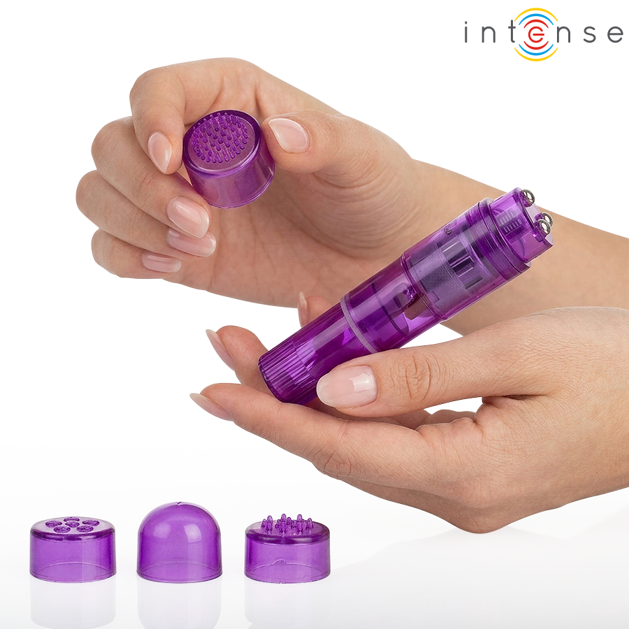 INTENSE - KURT MINI MASAJEADOR CON 4 CABEZALES INTERCAMBIABLES LILA - Imagen 5