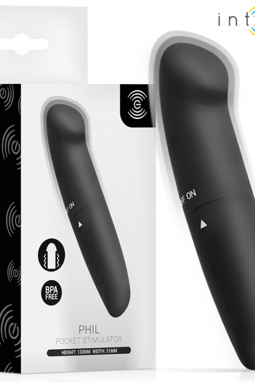 INTENSE – PHIL VIBRADOR PUNTO G NEGRO 13 CM