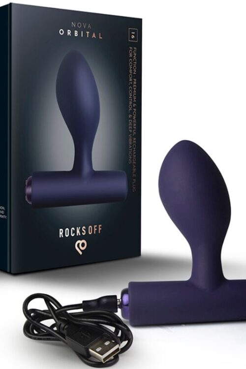 ROCKS-OFF – NOVA ORBITAL PREMIUM PLUG ANAL RECARGABLE 16 FUNCIONES AZUL