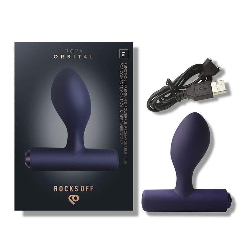 ROCKS-OFF - NOVA ORBITAL PREMIUM PLUG ANAL RECARGABLE 16 FUNCIONES AZUL - Imagen 4