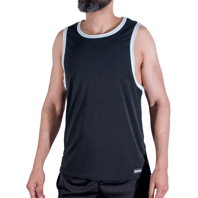 MACHO – CMV004 CAMISETA GYM NEGRA S/M
