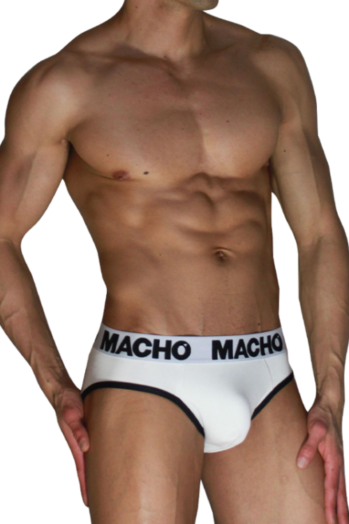 MACHO – MCH006 SLIP CLÁSICO BLANCO + NEGRO S