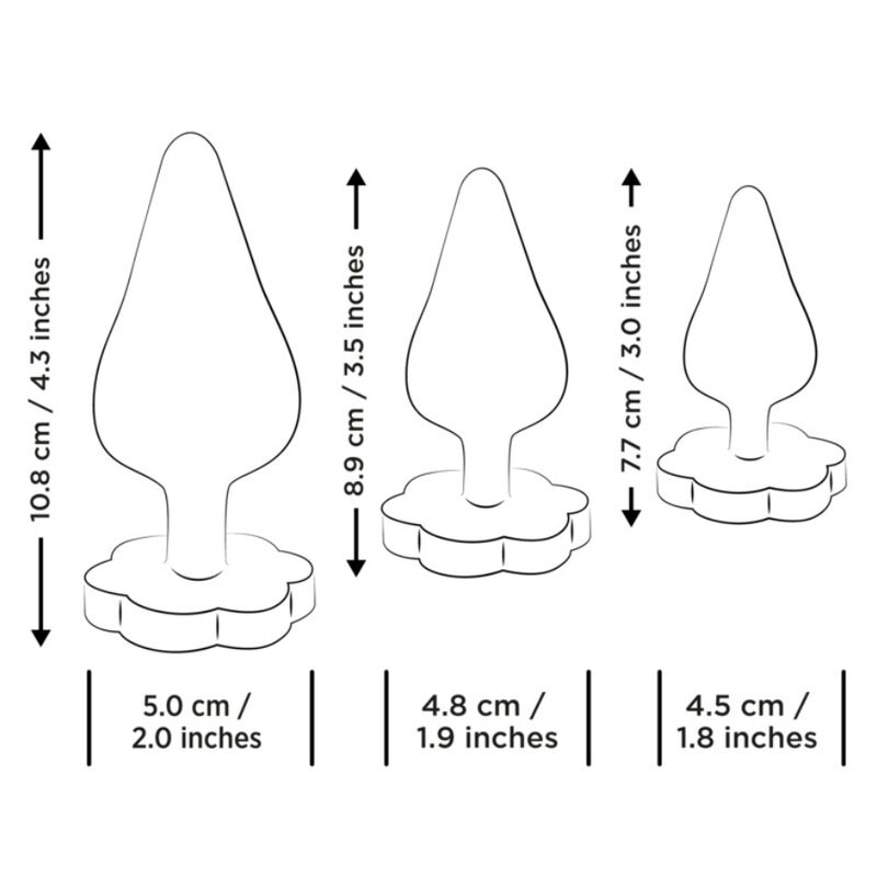 ROMP - LUSTER KIT DE ENTRENAMIENTO ANAL S/M/L CON BASE EN FORMA DE FLOR - Imagen 7