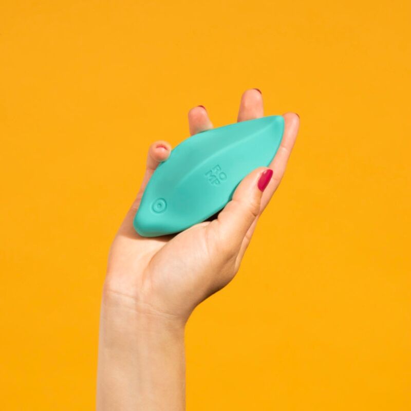 ROMP - WAVE VIBRADOR ESTIMULADOR DE CLÍTORIS FORMA ERGONÓMICA VERDE AGUA - Imagen 2