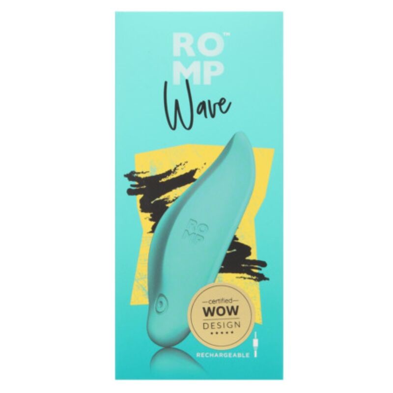 ROMP - WAVE VIBRADOR ESTIMULADOR DE CLÍTORIS FORMA ERGONÓMICA VERDE AGUA - Imagen 9