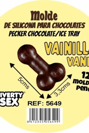 DIABLO PICANTE - MOLDE CHOCOLATE 12 PENES SILICONA PARA COLGAR VAINILLA