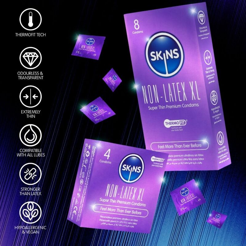 SKINS - PRESERVATIVOS SIN LATEX XL PACK 4 - Imagen 6
