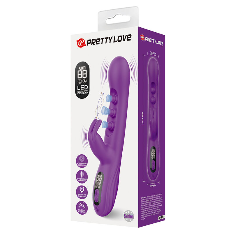 PRETTY LOVE - SABIEN VIBRADOR RABBIT CON ESTIMULACIÓN POR GOLPETEOS Y LED MORADO - Imagen 9