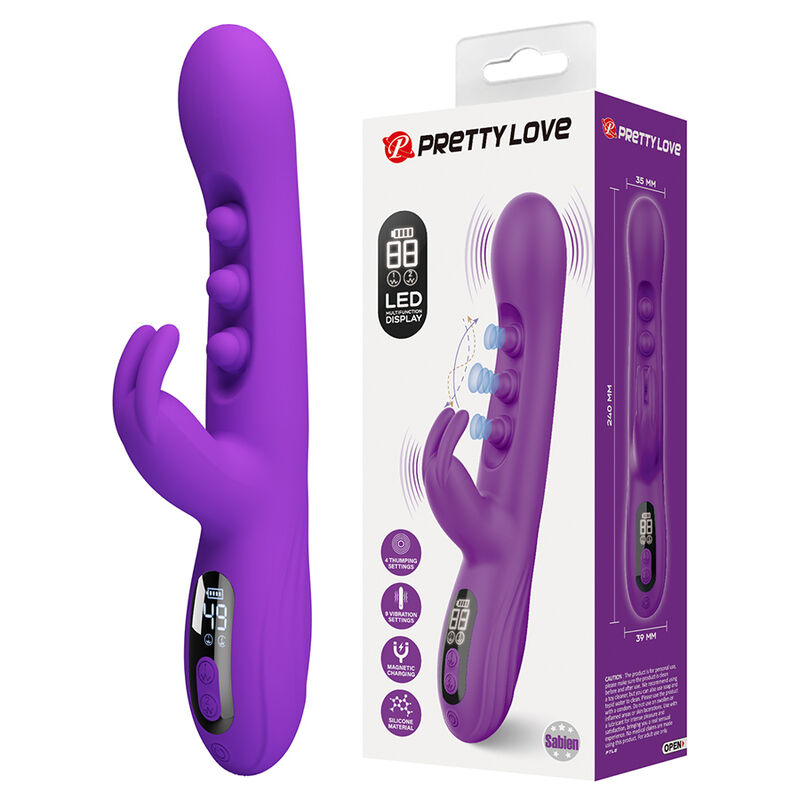 PRETTY LOVE – SABIEN VIBRADOR RABBIT CON ESTIMULACIÓN POR GOLPETEOS Y LED MORADO