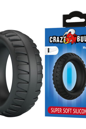 CRAZY BULL - MERRITT ANILLO PARA PENE TEXTURIZADO SILICONA NEGRO