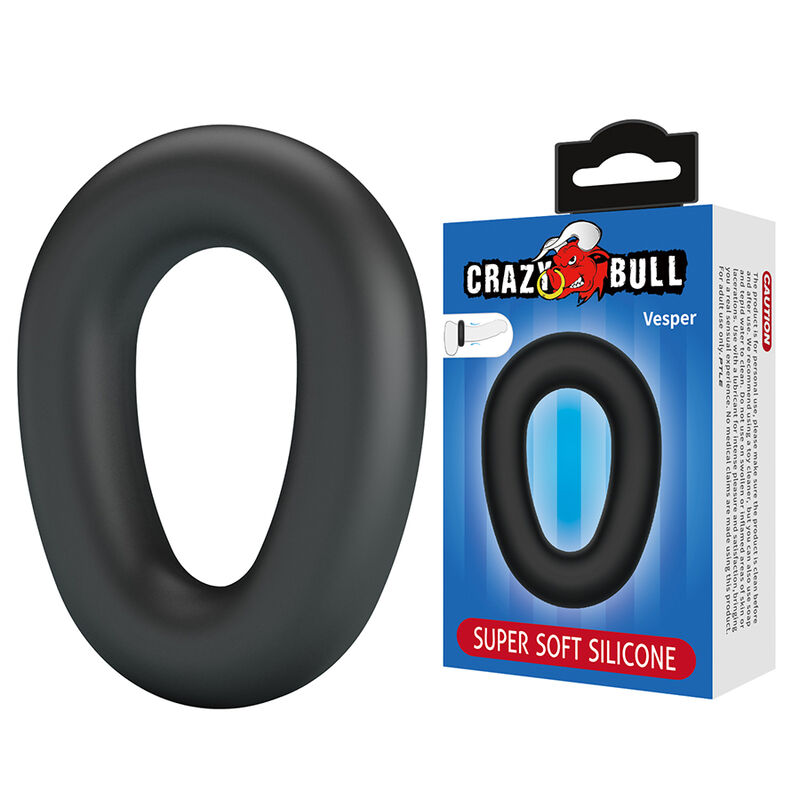 CRAZY BULL – VESPER ANILLO PARA PENE SUPER SOFT SILICONA NEGRO
