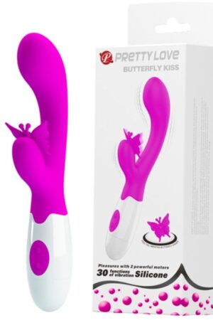 PRETTY LOVE - BUTTERFLY KISS VIBRADOR RABBIT 30 FUNCIONES MORADO