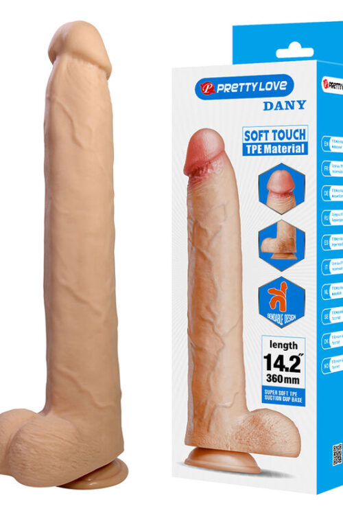 PRETTY LOVE – DANY DILDO REALÍSTICO FLEXIBLE CON VENTOSA 36 CM -Ø- 5,6 CM