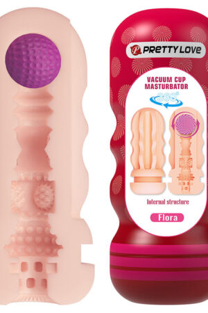 PRETTY LOVE - FLORA MASTURBADOR VAGINA CON VENTOSA Y TEXTURAS INTERNAS