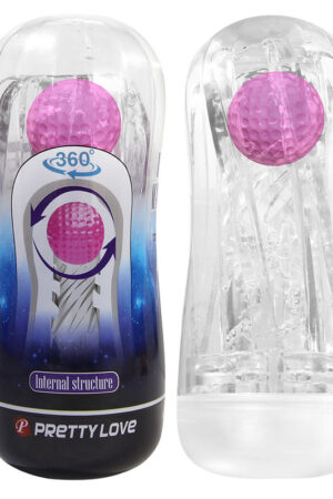 PRETTY LOVE - MASTURBADOR CUP 360º TEXTURIZADO TRANSPARENTE