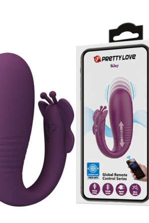 PRETTY LOVE - KLAY VIBRADOR HUEVO CON EMPUJE APP CONTROL MORADO