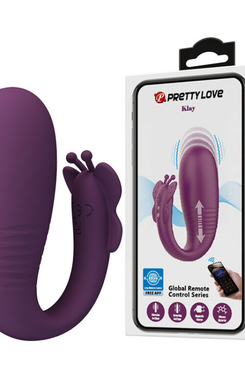 PRETTY LOVE – KLAY VIBRADOR HUEVO CON EMPUJE APP CONTROL MORADO