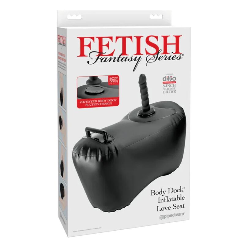 FETISH FANTASY SERIES - SILLÓN HINCHABLE BODY DOCK CON DILDO 69,2 CM NEGRO - Imagen 6