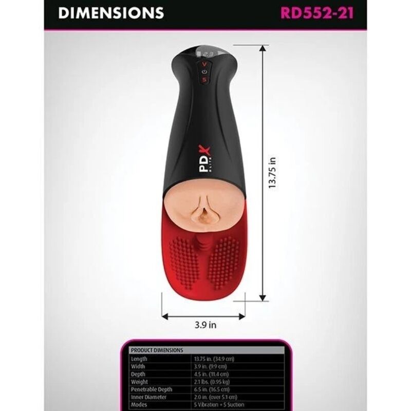 PDX ELITE - MASTURBADOR AUTOMÁTICO FUCK-O-MATIC PRO XL 42 CM - Imagen 6