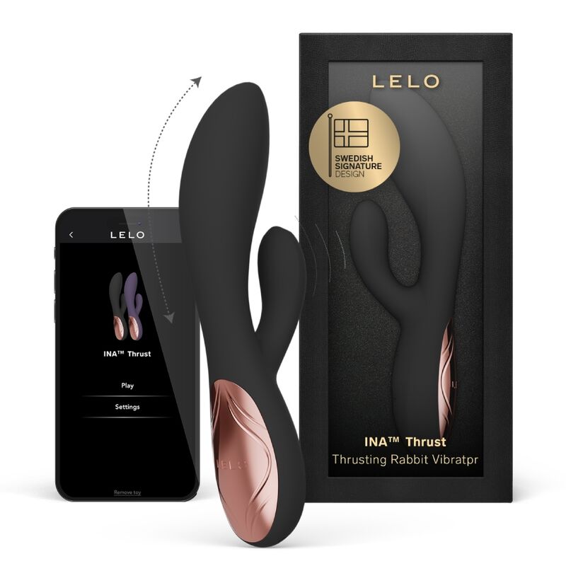 LELO - INA THRUST VIBRADOR RABBIT CON EMPUJE NEGRO - Imagen 8