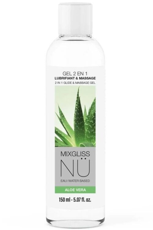 MIXGLISS – GEL NÜ 2 EN 1 LUBRICANTE BASE AGUA Y MASAJE NURU ALOE VERA 150 ML