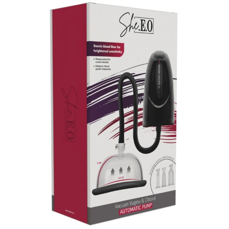 SHE.E.O - BOMBA AUTOMÁTICA DE VACÍO PARA VAGINA Y CLÍTORIS NEGRA - Imagen 2
