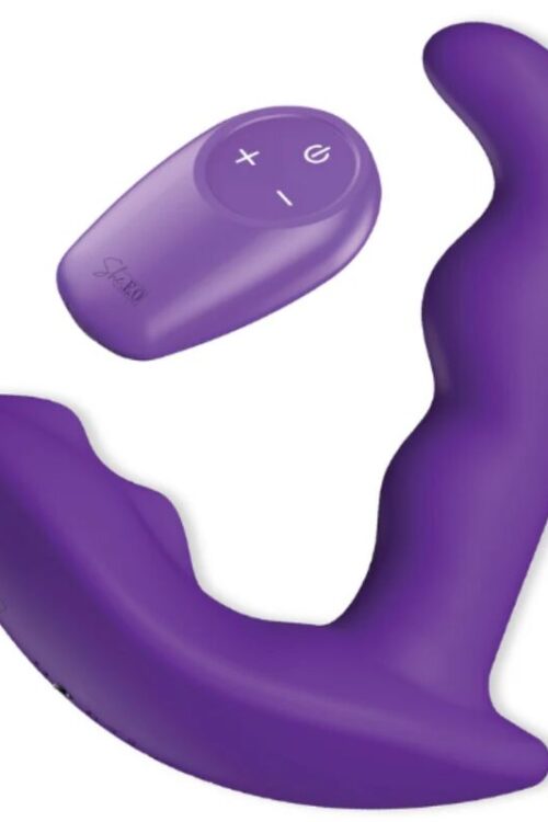 SHE.E.O – ESTIMULADOR ANAL VIBRADOR ROTATIVO CON CONTROL REMOTO MORADO