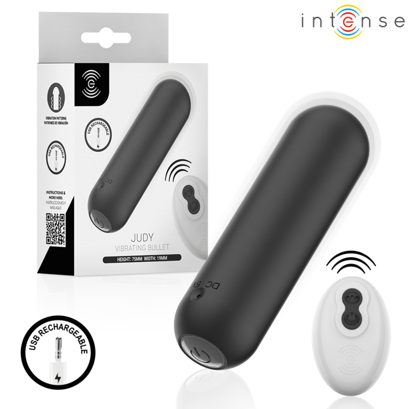 INTENSE - JUDY BALA VIBRADORA RECARGABLE CON CONTROL REMOTO NEGRO - Imagen 5