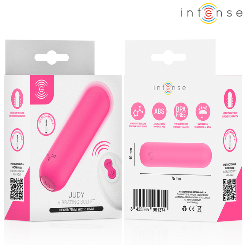 INTENSE - JUDY BALA VIBRADORA RECARGABLE CON CONTROL REMOTO ROSA - Imagen 3