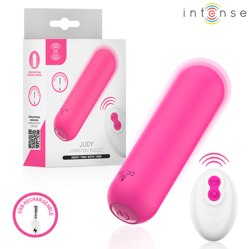 INTENSE – JUDY BALA VIBRADORA RECARGABLE CON CONTROL REMOTO ROSA