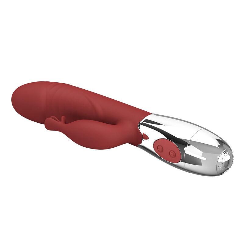 PRETTY LOVE - VIBRADOR RABBIT ROSEWOOD 30 FUNCIONES RECARGABLE USB ROJO - Imagen 10